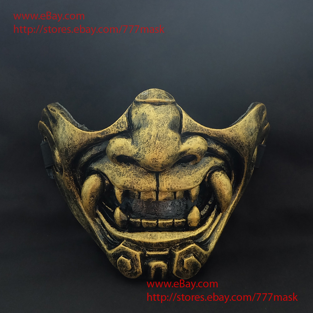 Oni Airsoft Mask Paintball BB Gun Half Face Devil Demon Evil Samurai Noh MA232
