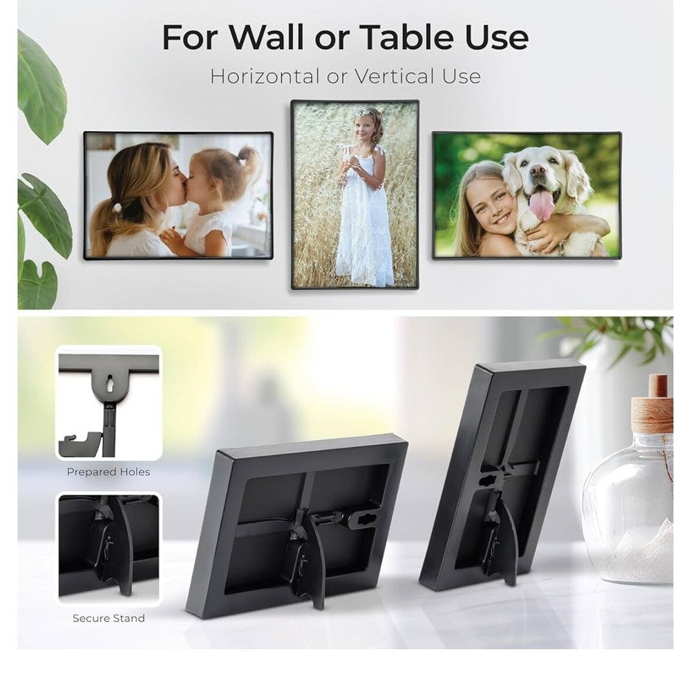 Mantello Essentials front loading picture frame 4x6 inch, black 12 pack NEW