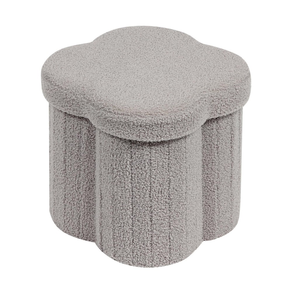 Floral Storage Ottoman Cube Boucle Footrest Stool with Lid, Multi-Functional ...