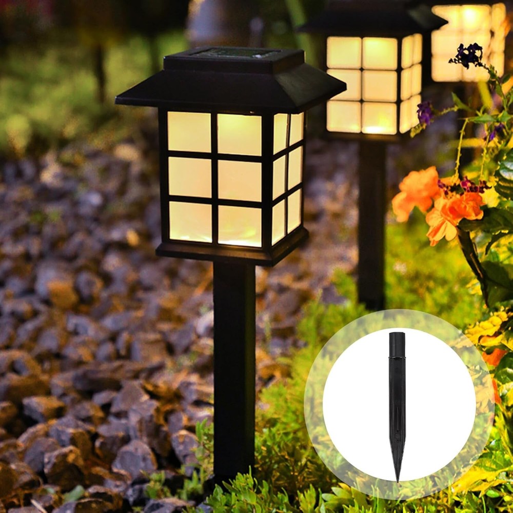 Plastic Ground Spikes 10pcs Solar Light Stakes, Plastic 11X1.2CM Black