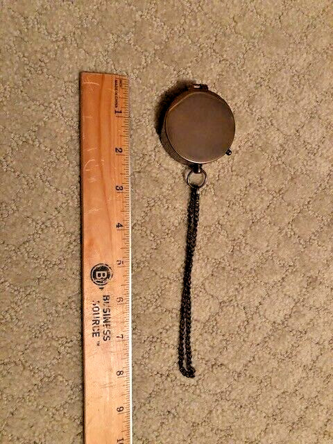 Vintage Dial Compass and Leather Stitched Case; works
