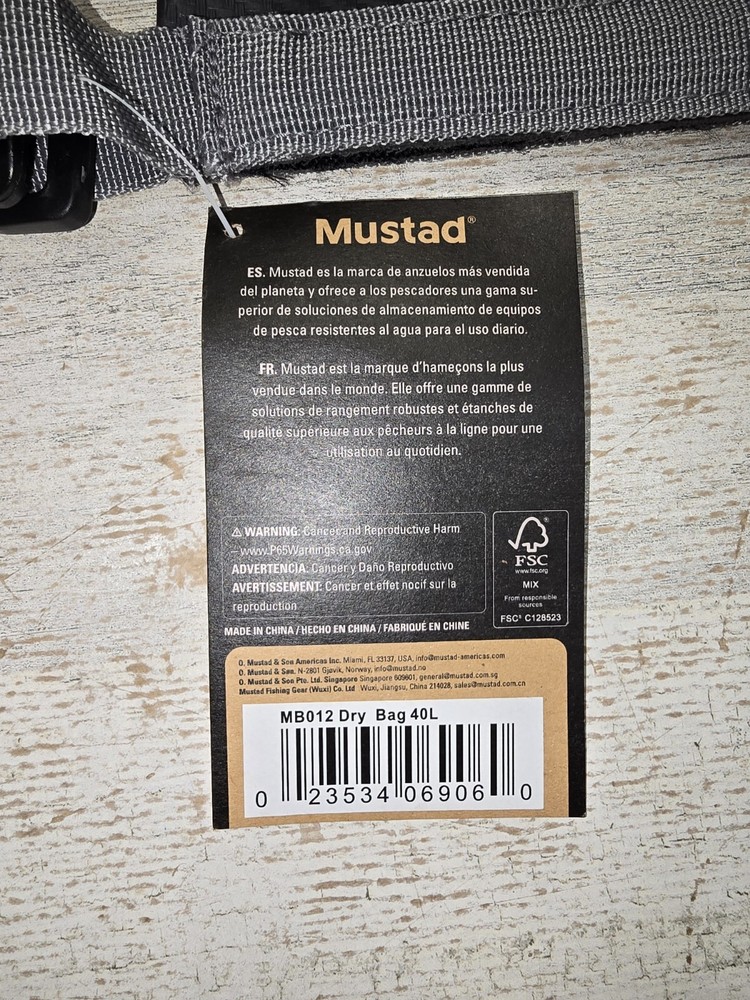 Mustad Dry Bag 40L Grey