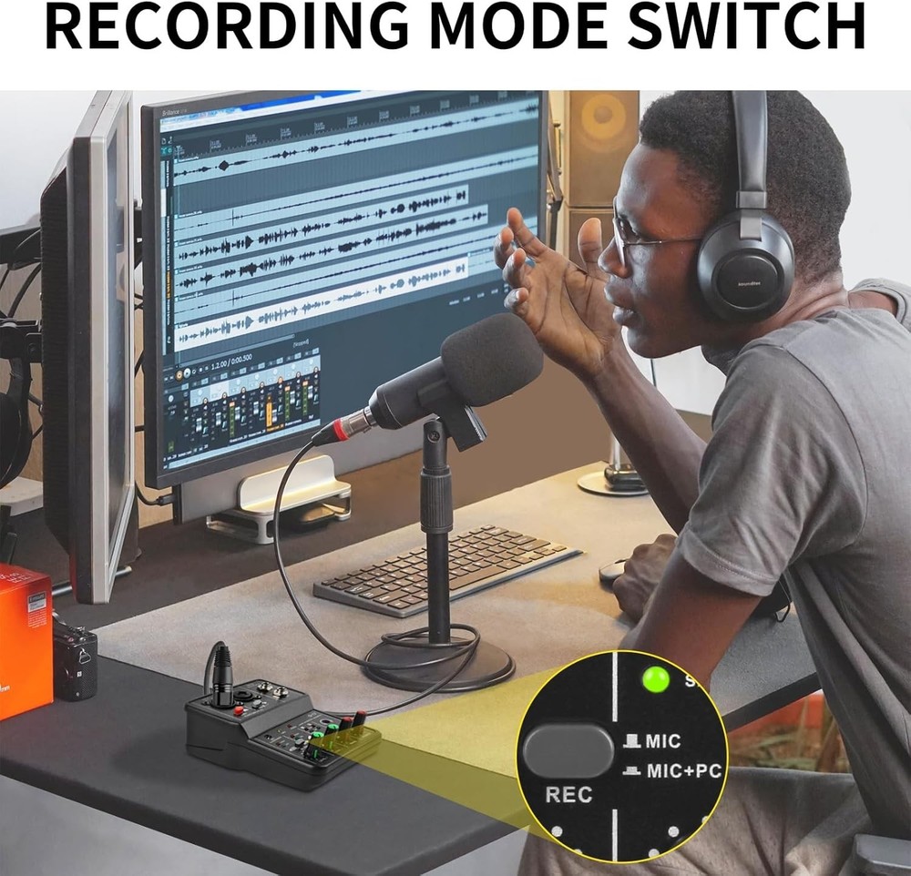 USB Audio Interface for PC,Interface for Recording Music Computer Recording A...