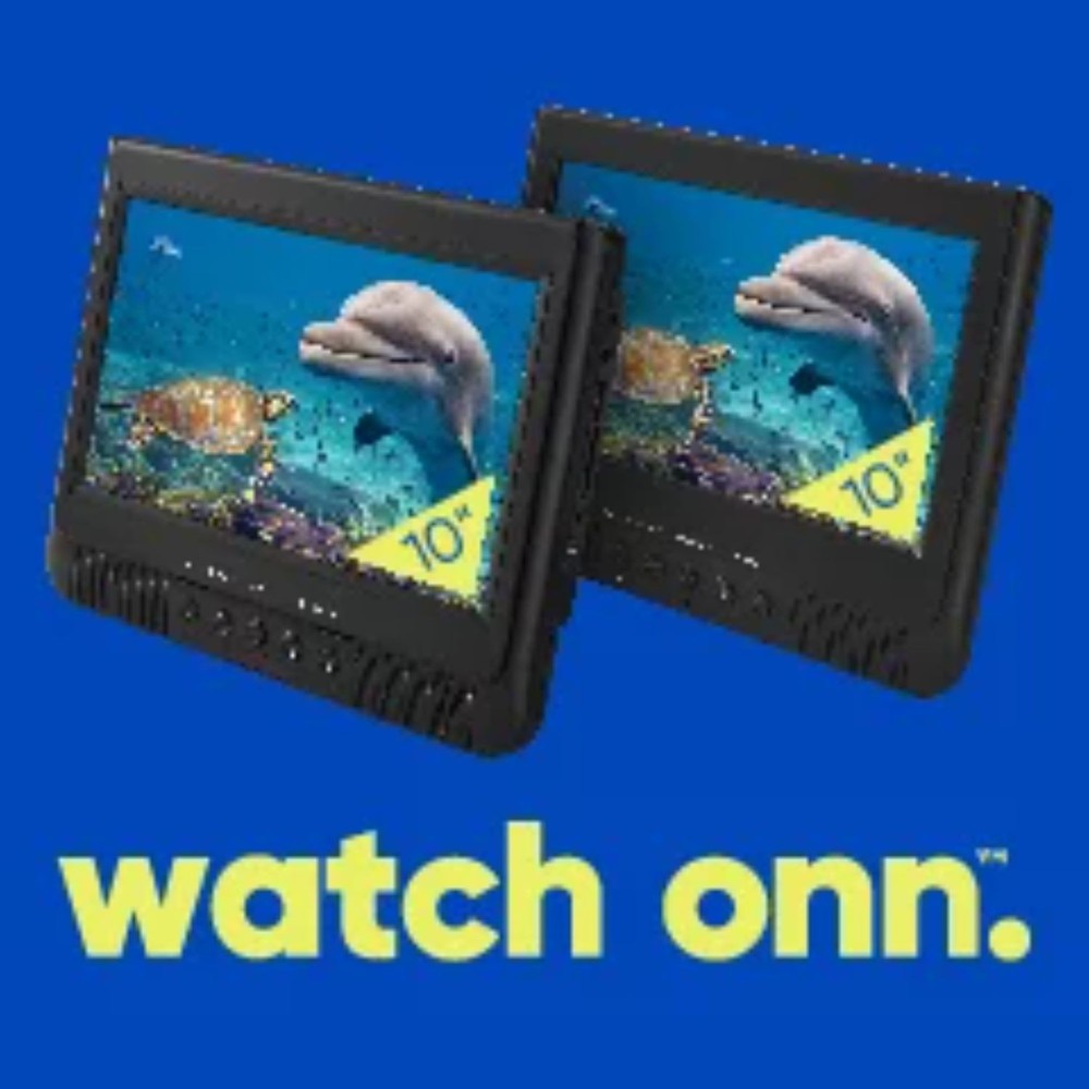 ONN Dual Screen DVD Player with Digital Panel 10" Black