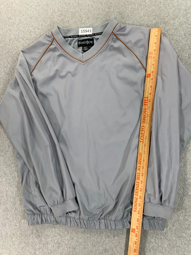 Footjoy Golf Windbreaker Pullover Jacket (Men's Large) Gray/Orange