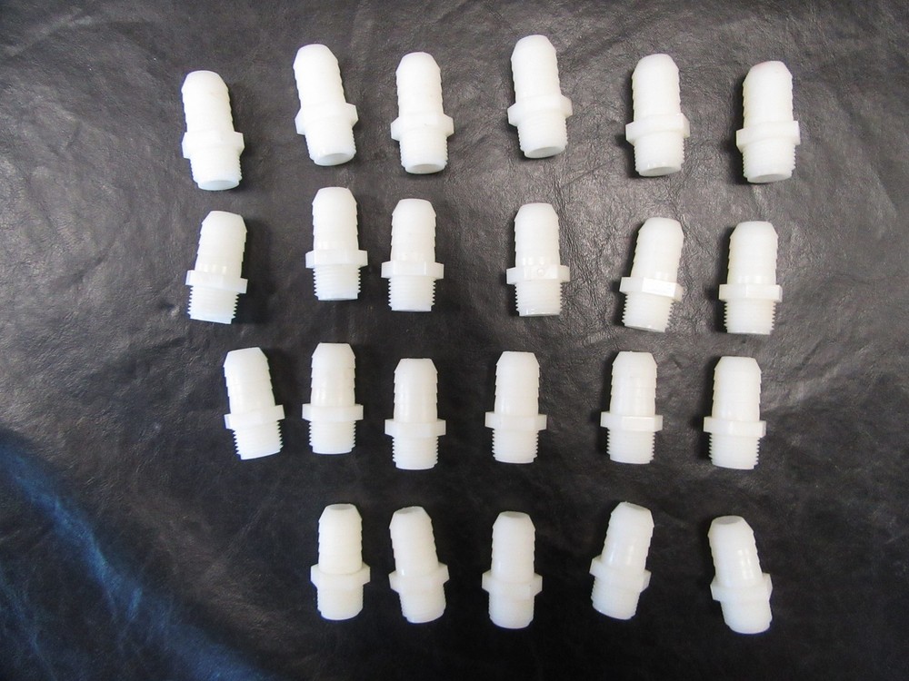 THREADED BARBED HOSE CONNECTOR 1/2" X 1/2" (SET OF 23) WHITE MARINE BOAT