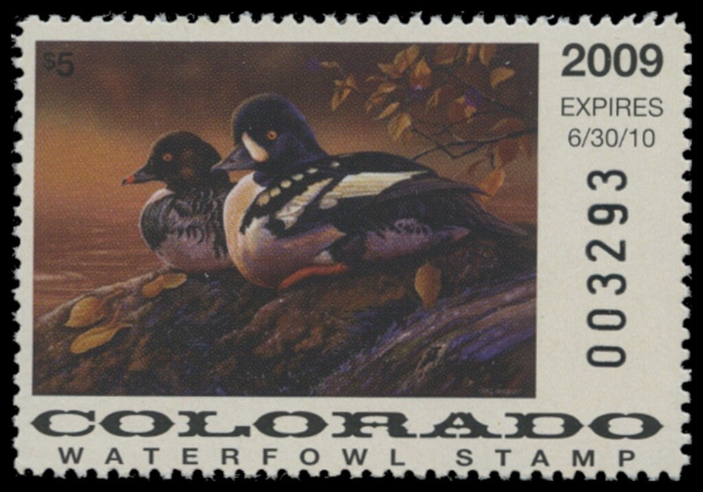 2009  Colorado State Duck Stamp Mint Never Hinged. Original Gum