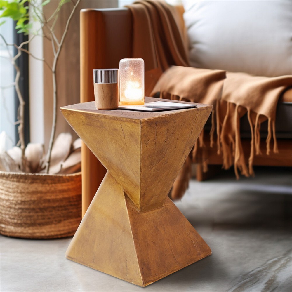Geometric Light-Weight Concrete End Table Round/Twist Side Table Retro End Stool