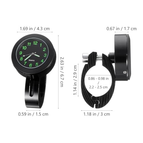 7/8 Handlebar Luminous Dial Motorcycle Clock, Waterproof Motorcycle Handlebar