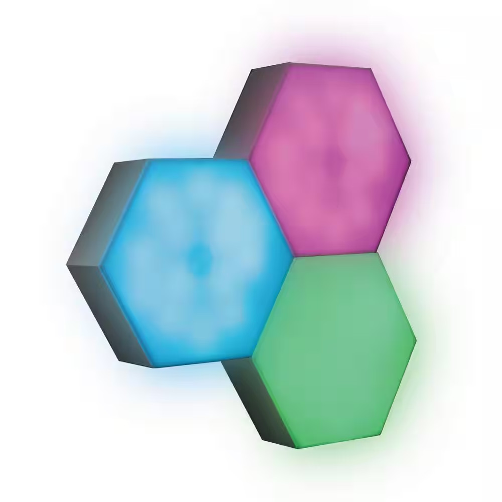 Hexagon Unique Multi-Color LED Touch Light, 4 Color-Changing Modes, DIY Installa