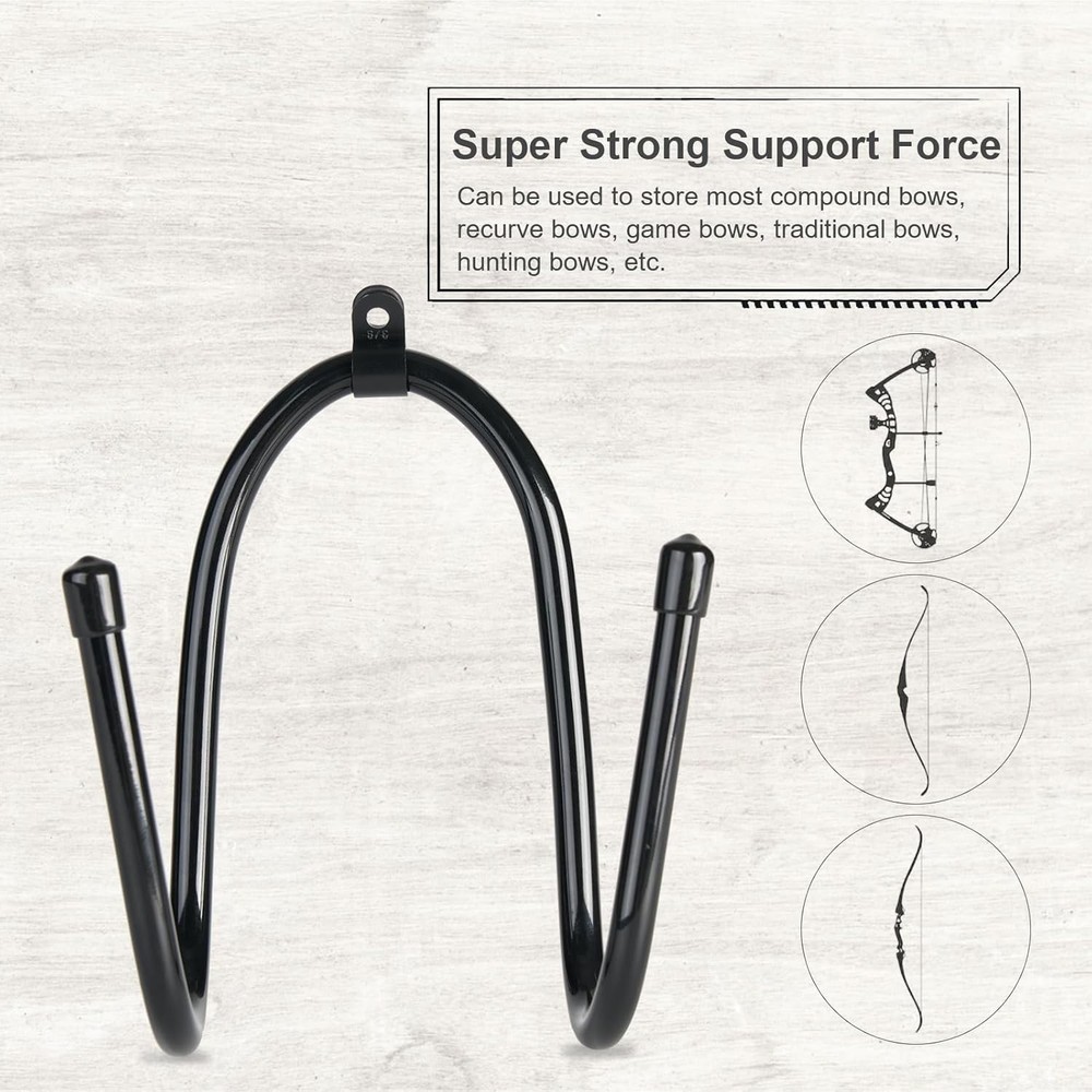 Multi-Purpose Adjustable Bow Hanger Wall Rack - Protects & Displays Bows
