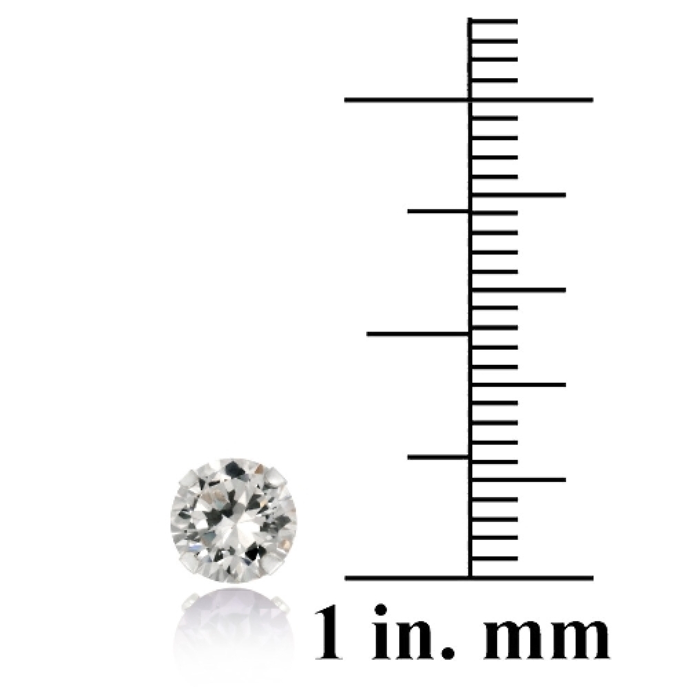 2ct White Topaz 925 Sterling Silver Stud Earrings 6mm