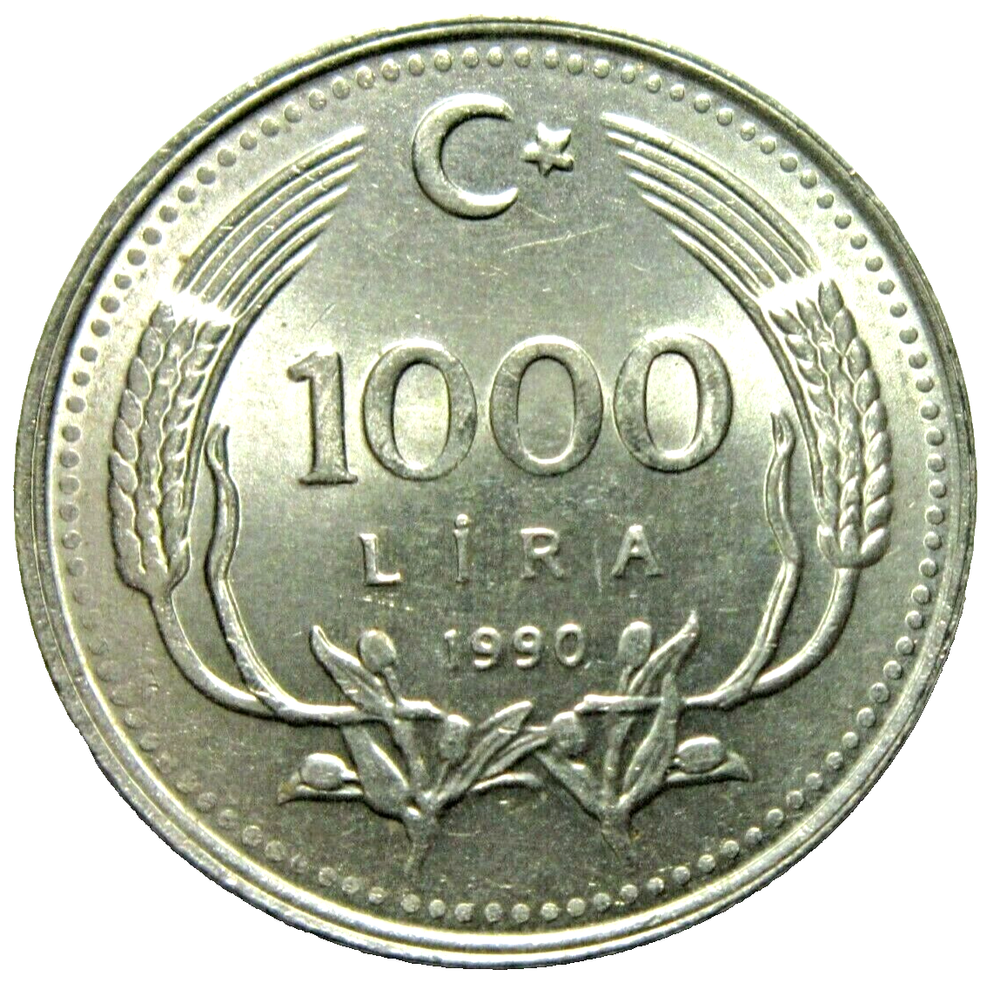 TURKEY. 1000 LIRA, 1990. UNCIRCULATED.