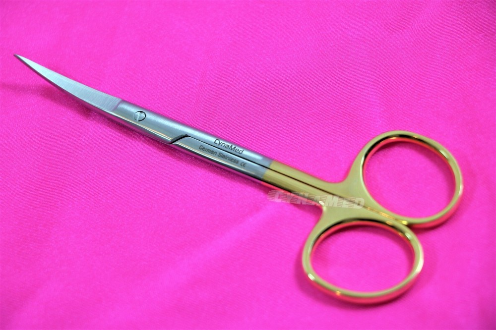 Premium GERMAN TC Iris Scissors 4.5" Curved Surgical Dental Instruments