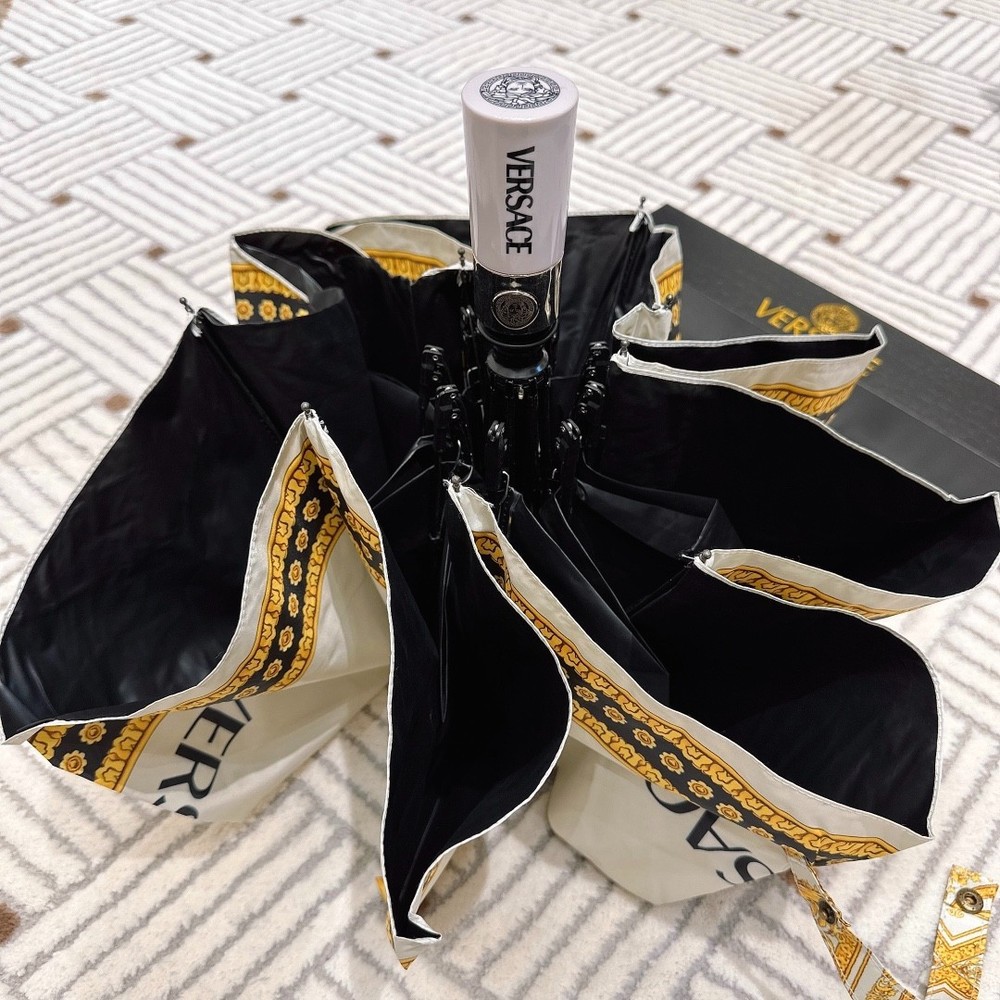 Versace Gold flower Pattern Umbrella Automatic 3-Fold Sun Rain Parasol