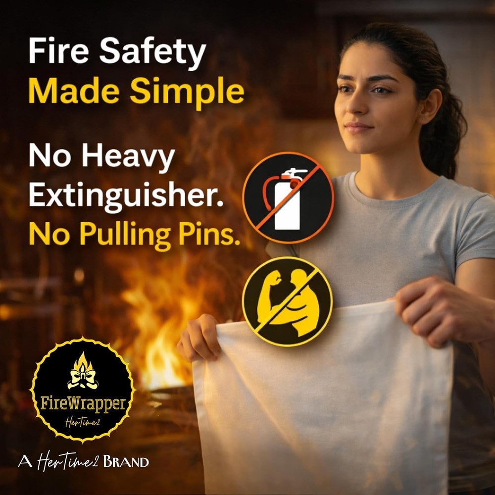 FireWrapper Fire Blankets Flame-Resistant Weatherproof 2-Pack Reusable Emergency