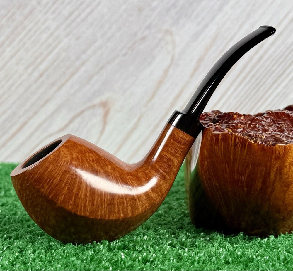 SAM LEARNED FREEHAND BENT EGG ARTISAN PIPE, CRESCENT MOON GRADED. USA