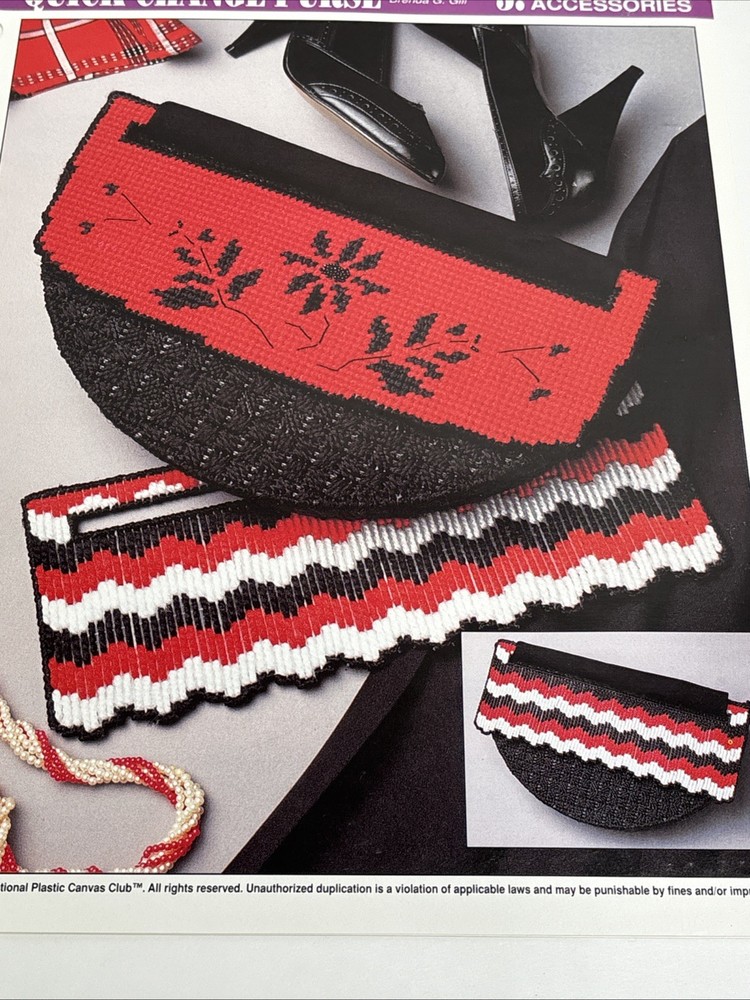 Quick Change Purse Annie's Attic Plastic Canvas Pattern Page