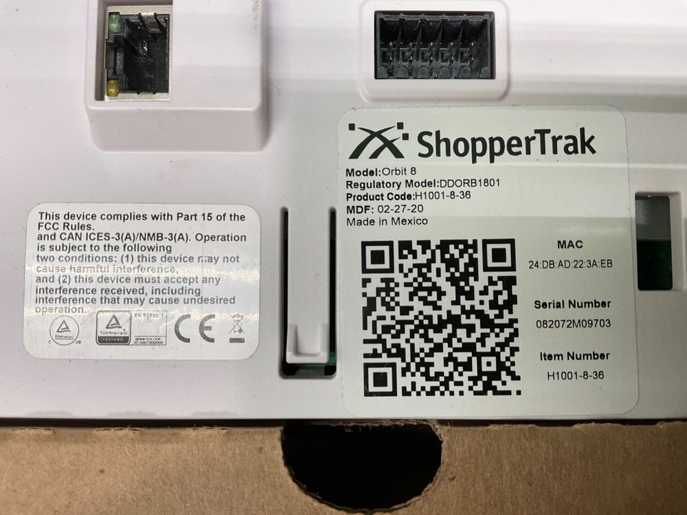 Shoppertrack Orbit 8 DDORB1801 People Counting Camera