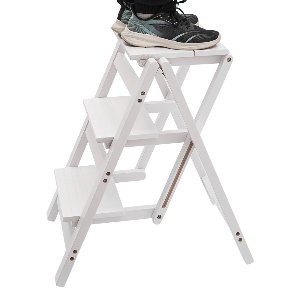 22.44*16.33*25.6 in Trapezoidal Step Stool, 3 Step Ladder, Folding Step Stool