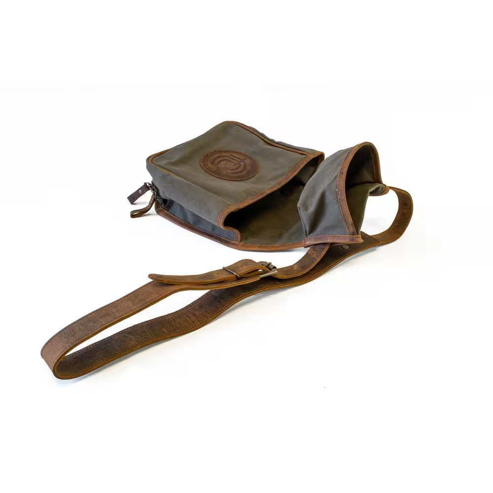 Canvas Leather Shot Gun Shell Pouch with Belt