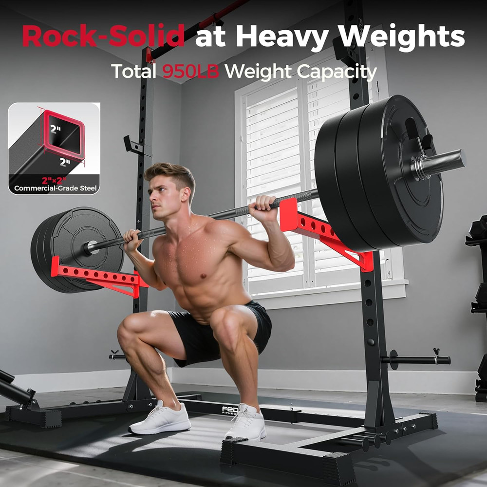 FLYBIRD SR1 Squat Rack with Pull-Up Bar, Adjustable Multi-Functional Power Rack,