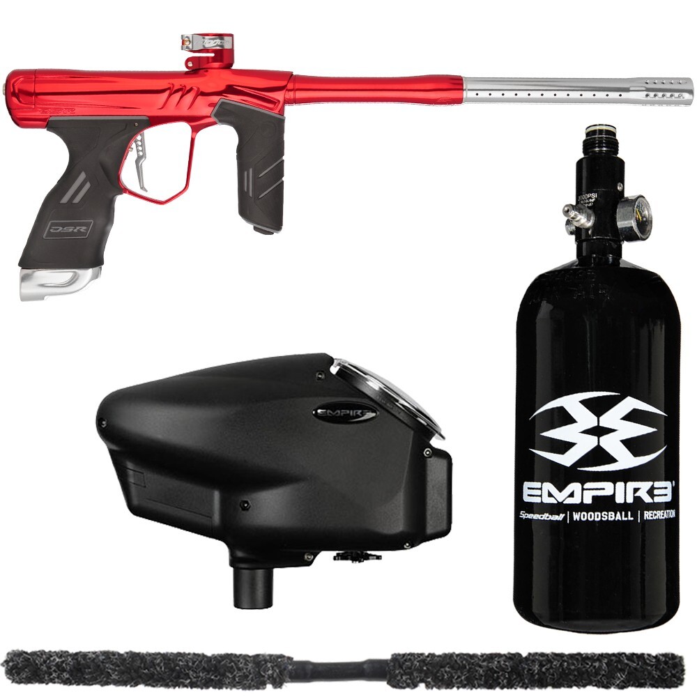 Dye DSR+ Core Paintball Gun Package Kit - Lava Red/Silver