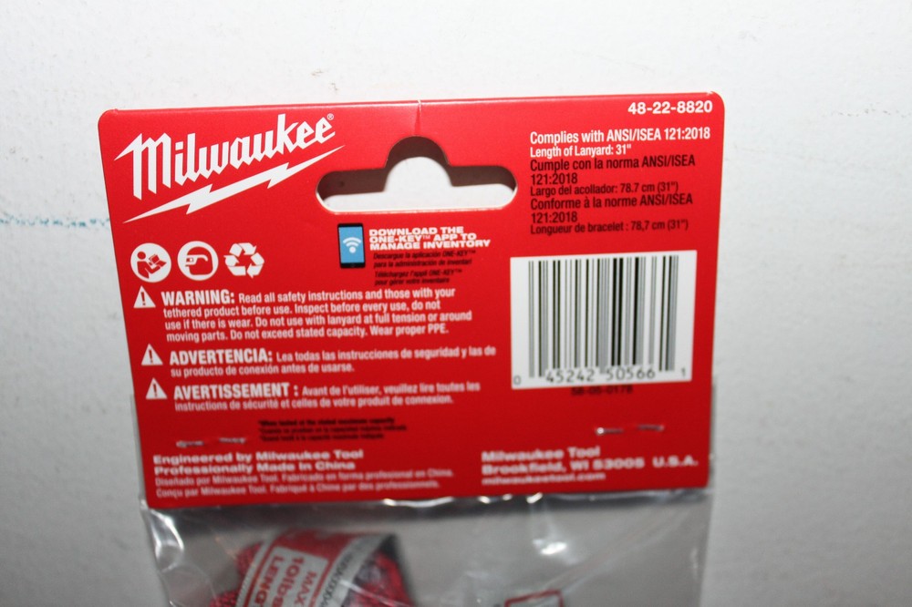 Milwaukee Tool 48-22-8820 10 Lb. Quick-Connect Locking Tool Lanyard