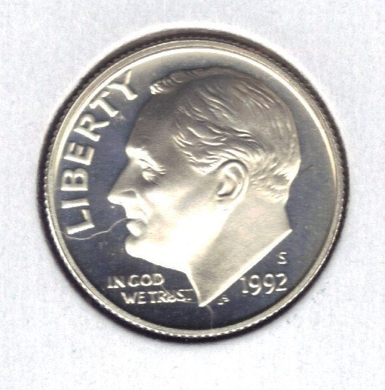 1992-S PROOF ROOSEVELT DIME
