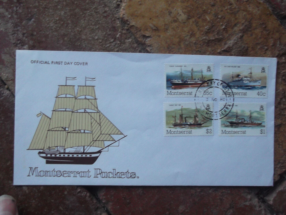 1980 MONSTSERRAT PACKETS BOATS OFFICIAL FIRST DAY COVER