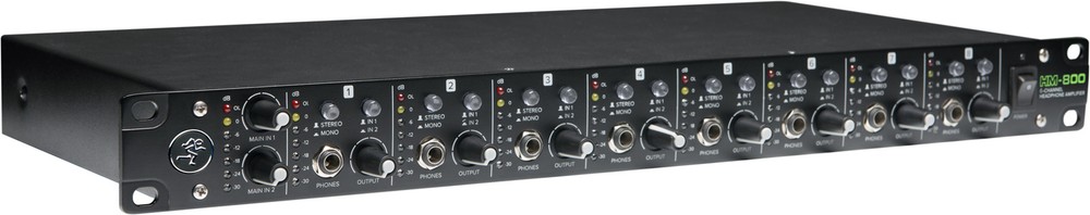 Mackie HM-800 8-Channel Rack Mountable 7 Segment LED Display Headphone Amplifier