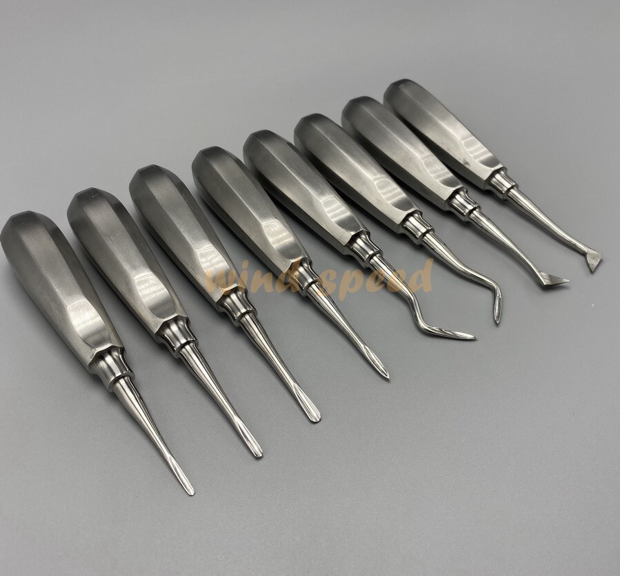 Surgical Tooth Extraction Elevators Surgery Dental Luxation Root Tools 8pcs/Kit