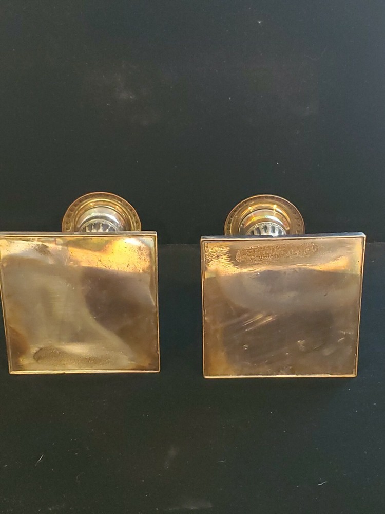Amazing Art Deco Silver-plated and Copper Candlesticks