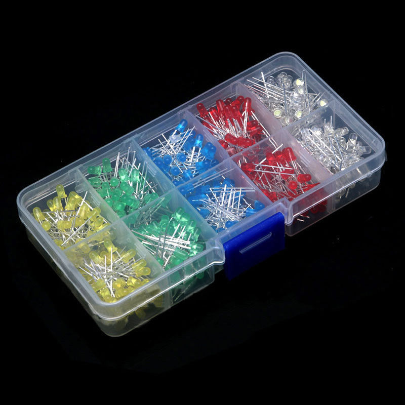 500pcs 3mm Bright LED Light Emitting Diode Component Kit Set for PCB Circuit