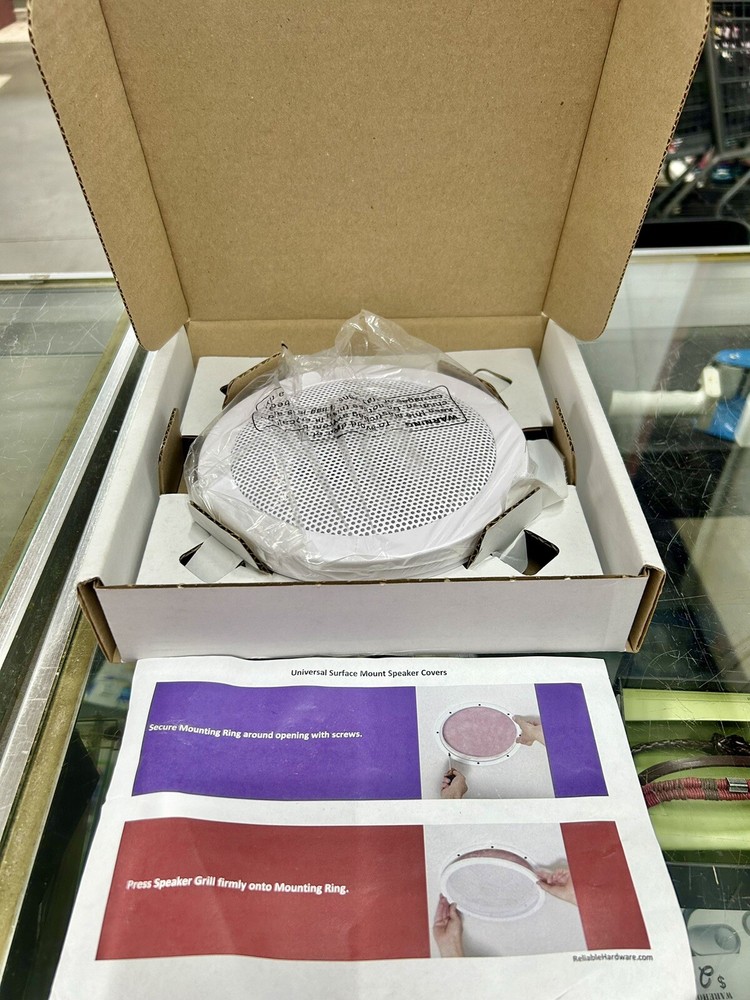 2 Reliable Hardware 8-3/8" Round White Surface Mount Speaker Covers (CC)