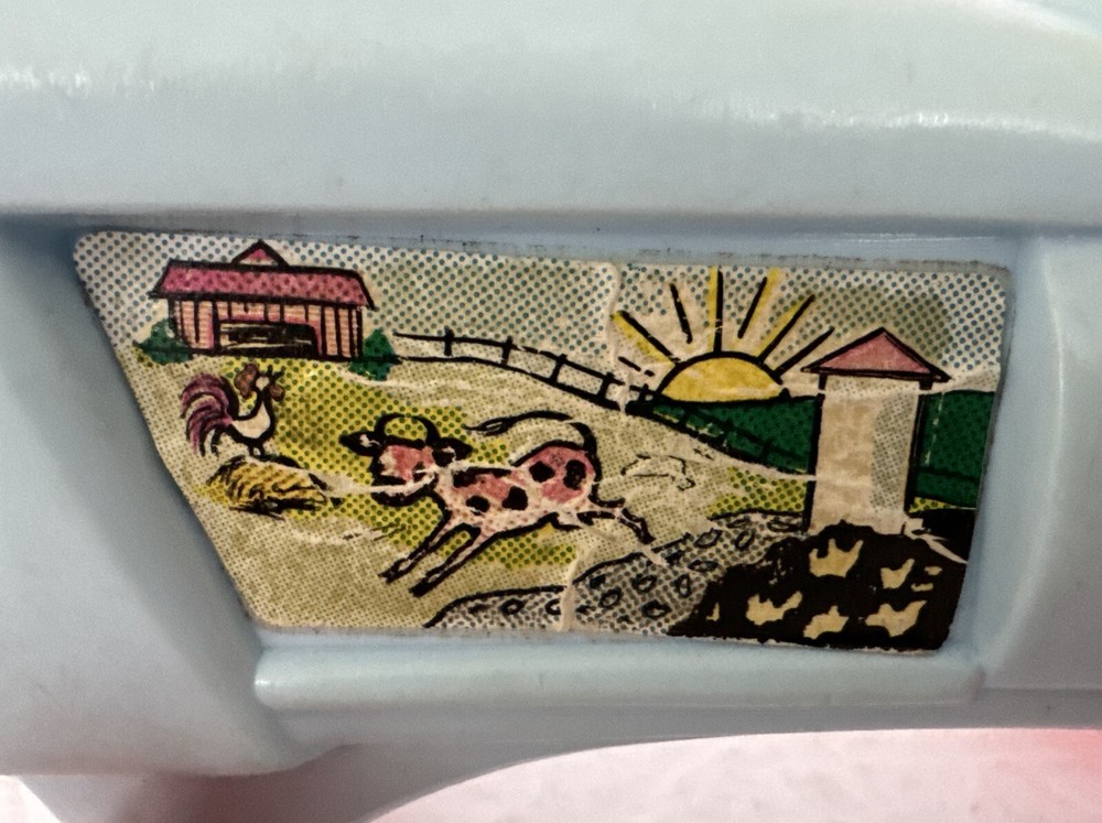 Empire Tractor Farmer Bobble Head Pull Toy Blow Mold Original Pull String Rare