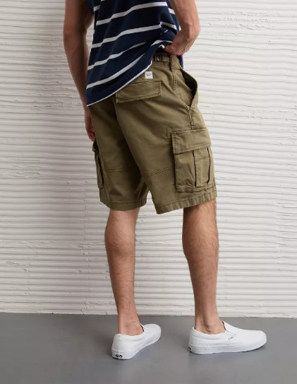 NEW AE 10" Flex Lived-In Cargo Short - Green Olive