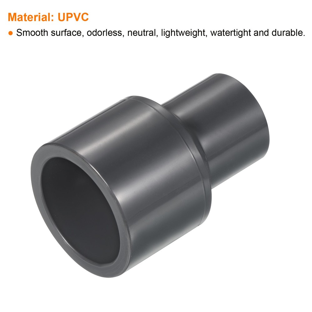 1"x1/2" SCH80 UPVC Reducer Pipe Fitting Straight Coupling Connector, Grey