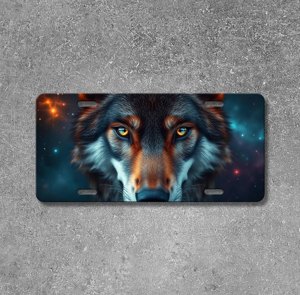 Bold Wolf License Plate Personalized Front Bumper Plate Special Gift