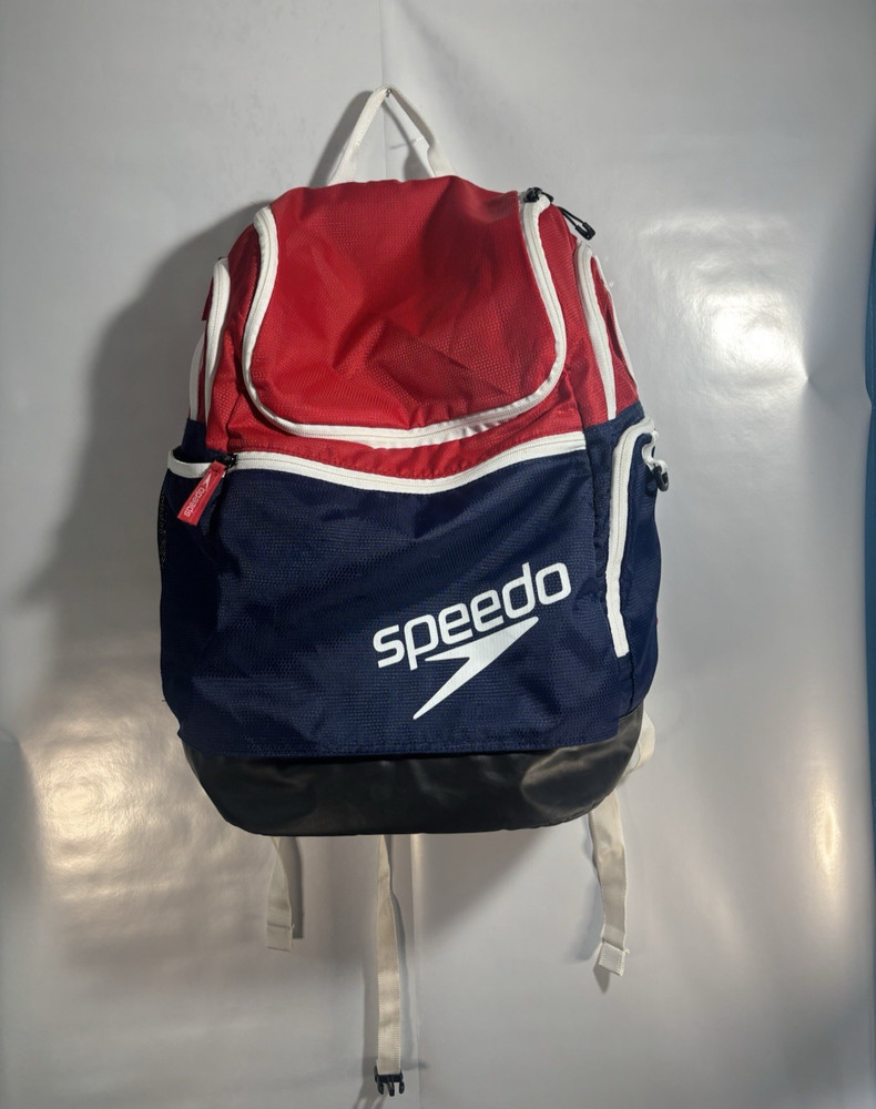 Speedo Printed Teamster 2.0 35L Backpack Red White Blue