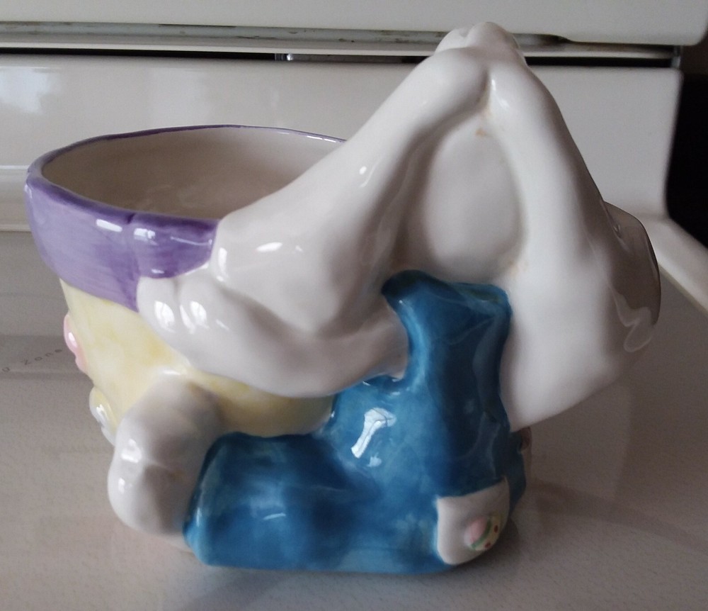 WCL Ceramic Floppy-Eared Bunny PLANTER POT/CANDY BOWL
