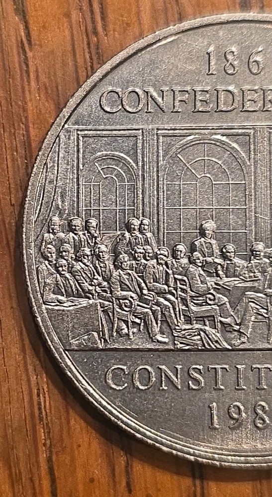 1982 Canada Constitution Commemorative Dollar, Queen Elizabeth II, Confederation