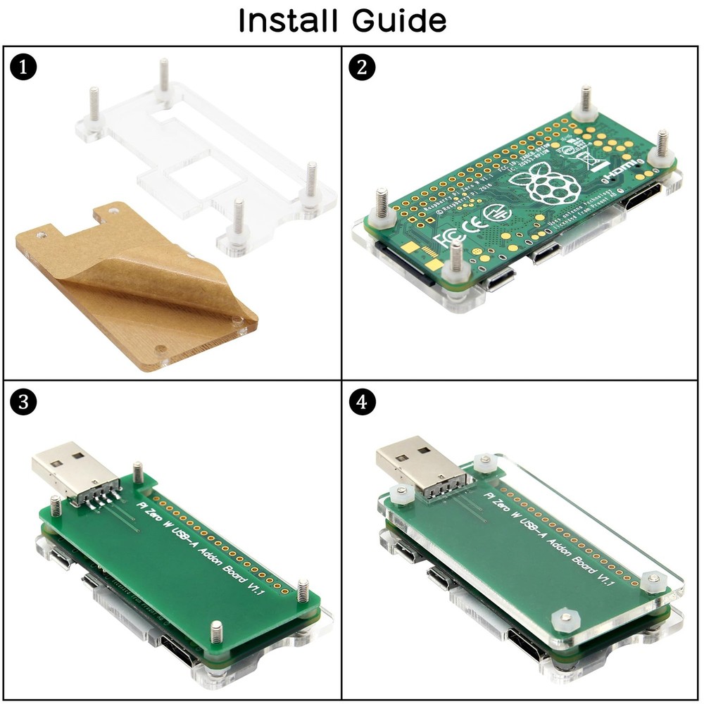 USB Dongle Board for Raspberry Pi Zero/Zero W/Zero 2/Zero 2W, BadUSB-Compatib...