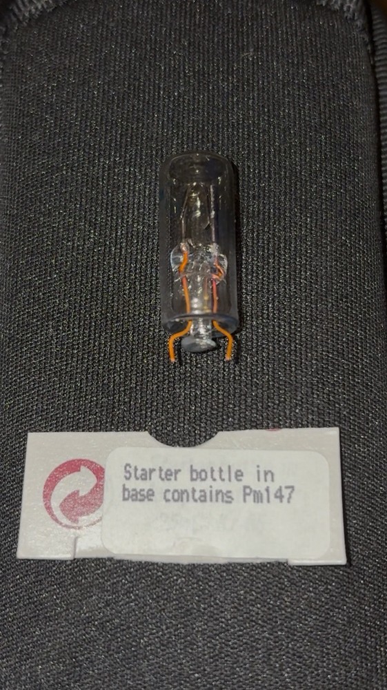 PROMETHIUM-147 Exotic Element Collection Sample Pm-147 Check Source Gold WOW!