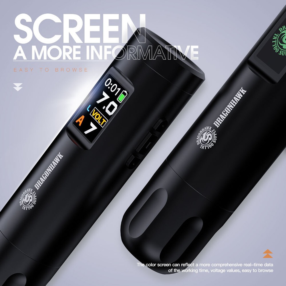 Smart Screen Display Wireless Rotary Tattoo Brushless Motor Pen Machine Kit
