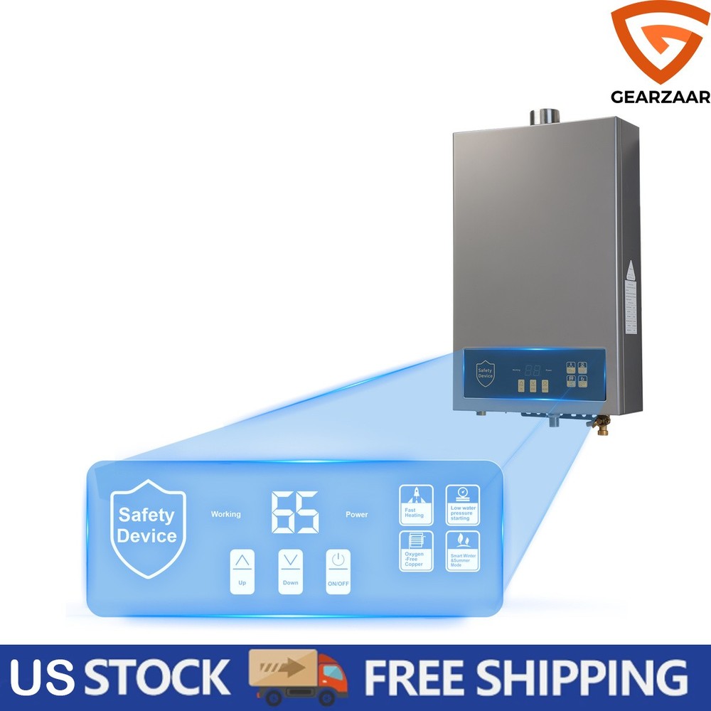 24KW 3.6GPM LPG/Propane Gas Hot Water Heater Tankless Flame Failure Protection