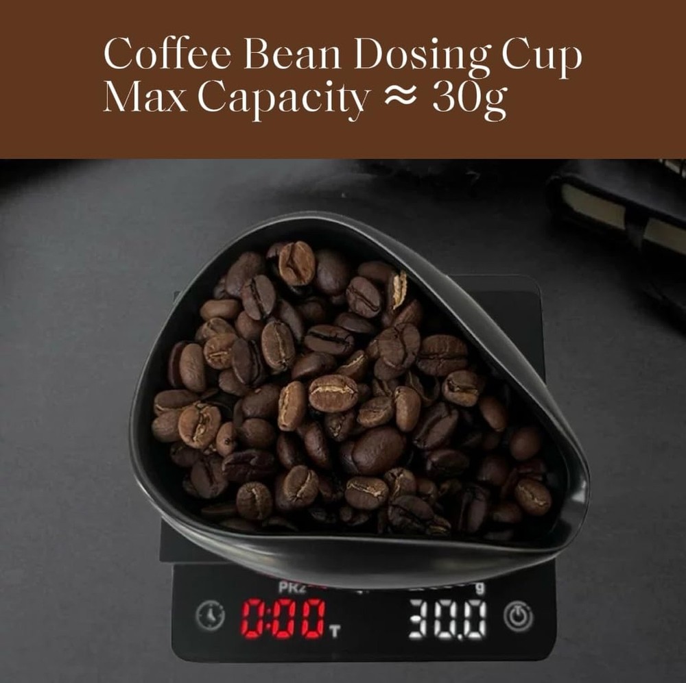 Coffee Bean Dosing Cup and Spray Bottle Set, Ceramic Single Dosing Tray for C...