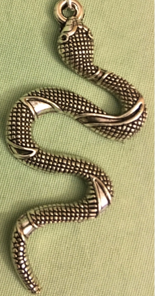 SNAKE NECKLACE - Pewter on 18” Cable - VIPER RATTLE ASP