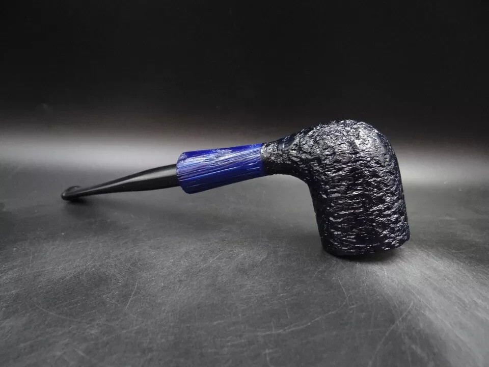 TURKIEWICZ BLACK OAK MORTAR HAND MADE BLACK & BLUE BILLIARD PIPE ST