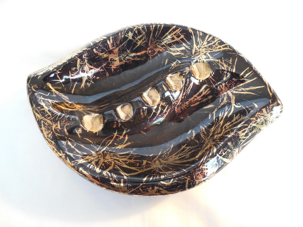 MCM black gold ashtray USA made